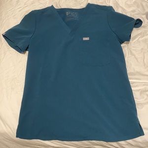 Figs Caribbean Blue Scrub Top